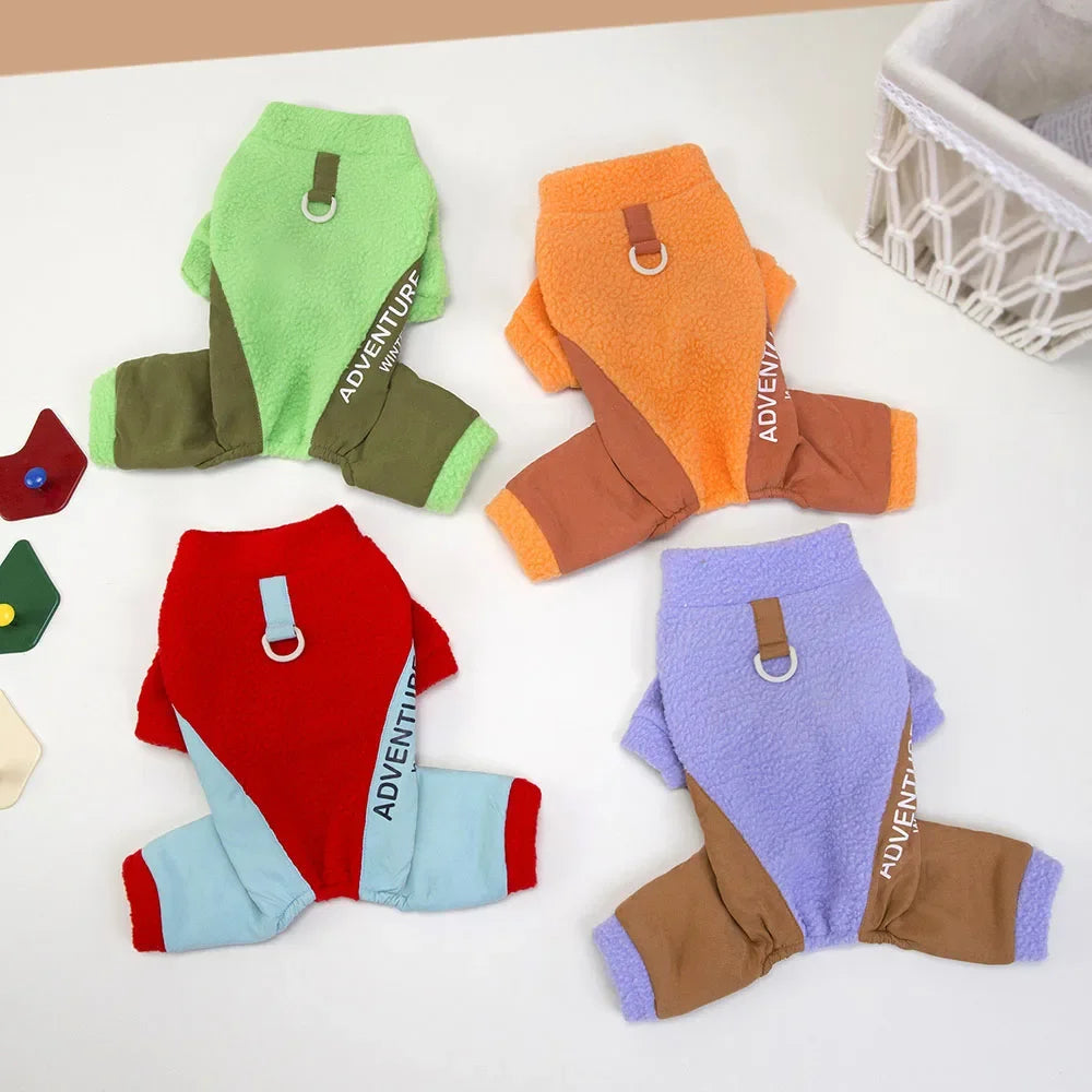 Fashion Dog Sweater for Small Dogs Winter Pet Clothes Warm Fleece Puppy Pajamas Jumpsuit Doggies Outfits for Yorkie Cats Apparel