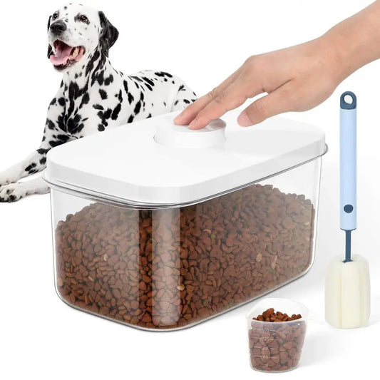 lbs Airtight Dog Cat Food Storage Container and Dog Treat Containers BPAFree, PET Clear Stackable Pet Storage Bin, 1Cup Scoop, 1
