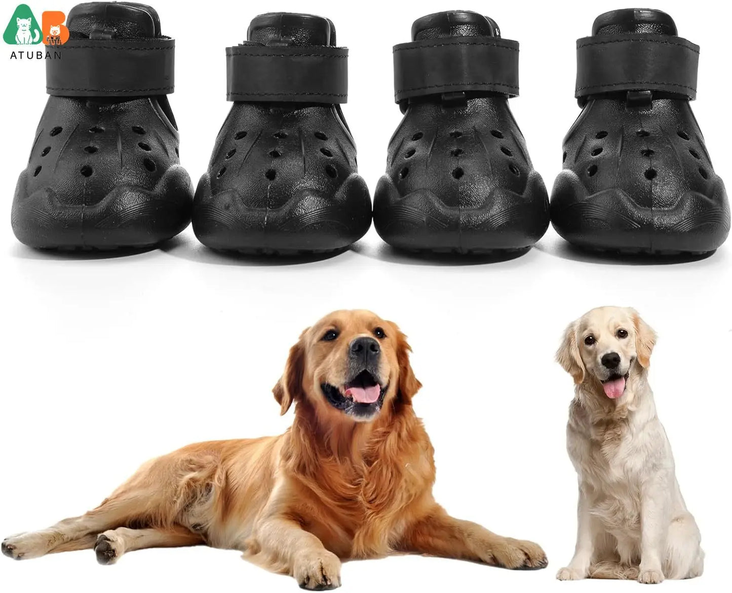 Dog Shoes,Non-Slip Waterproof Dog Boots,Dog Booties Sandals for Dogs, Easy ON&Off Adjustable Easy-Clean Boots for Beach Outdoor