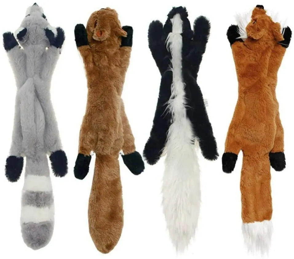 4 Pack Squeaky Dog Toys Soft Plush No Stuffing Chew Toy for Small Medium Large Dogs Durable Pet Interactive Playtime Fun Treat