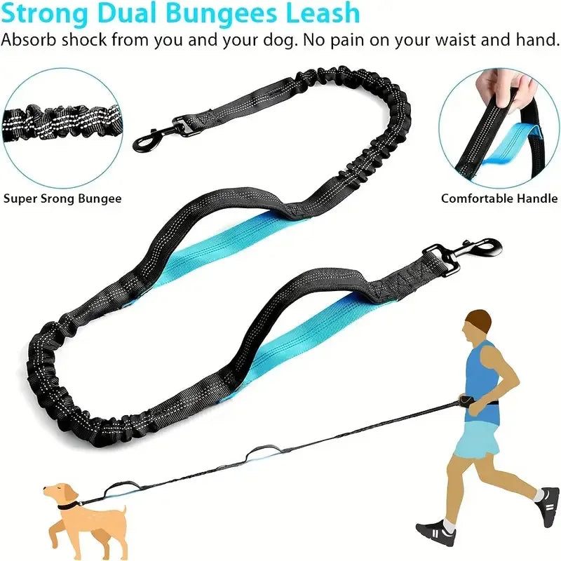 Stay Hands-Free & Safe with Our Adjustable Dog Running Leash - Perfect for Medium & Large Dogs