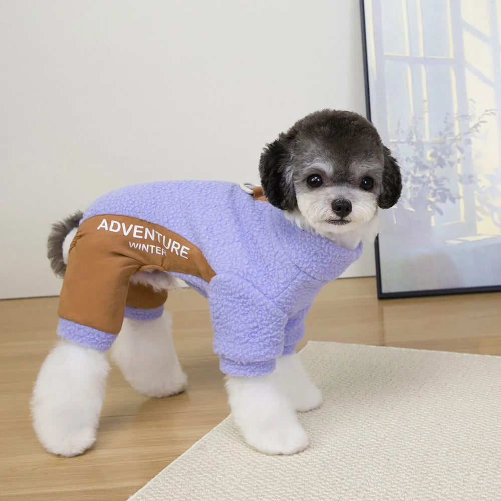 Fashion Dog Sweater for Small Dogs Winter Pet Clothes Warm Fleece Puppy Pajamas Jumpsuit Doggies Outfits for Yorkie Cats Apparel