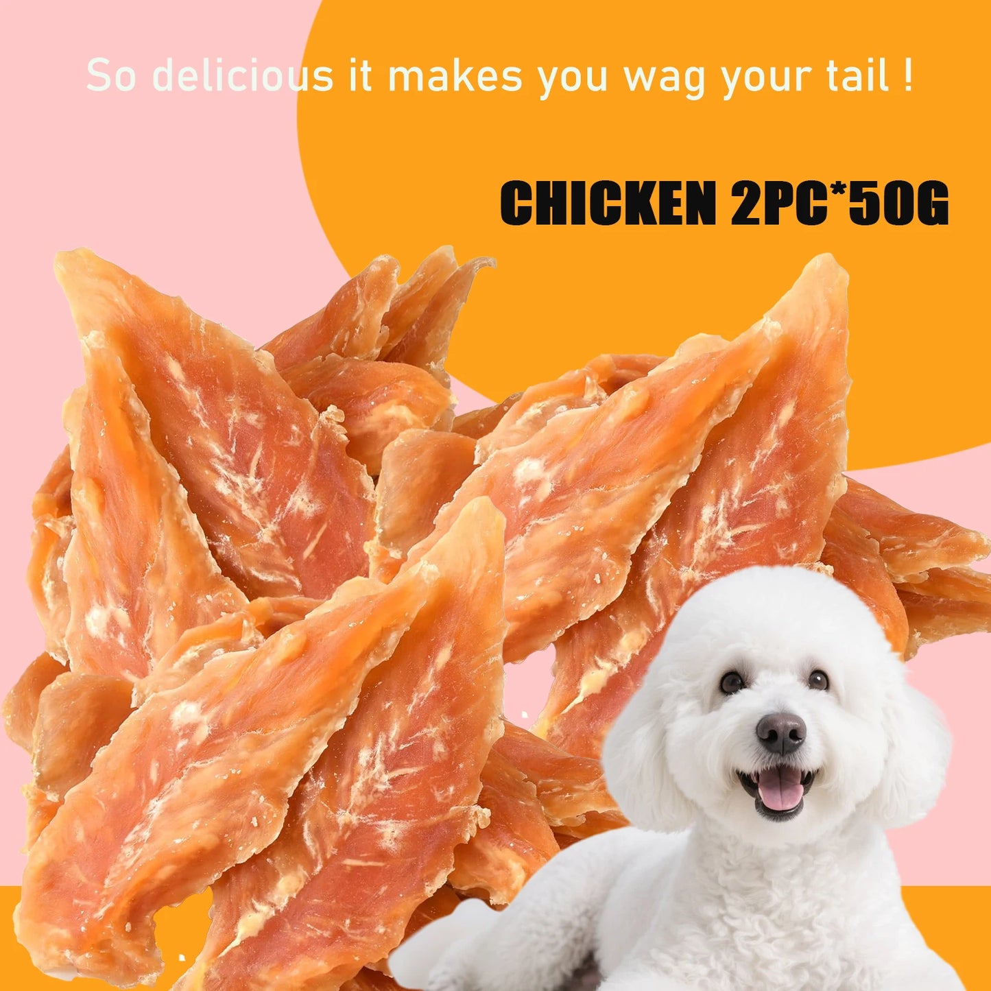 Dog Treats chicken Jerky 1lb，Pet Snacks - Natural High Protein Meat Dried Strips - Best Chews for Training Small & Large Dogs -