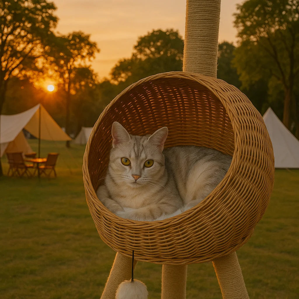 Whimsical Dinosaur Cat Tree Solid Tower with Pillow-Soft Plush Cushion,Removable Mat,Scratching Post, Generous Rattan Nest,116cm