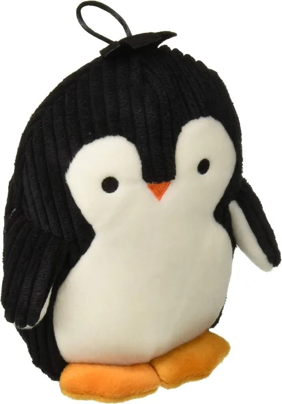 Strong 'N Silent Penguin Dog Toy, Silent Squeak Plush with Chew Guard Tech, Black White