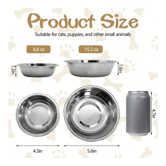 Dog Supplies Dogs Accessories PCS Stainless Steel Dog Bowls Replacement Metal Pet Puppy Food Water Bowl Set Suit For Indoor Trav