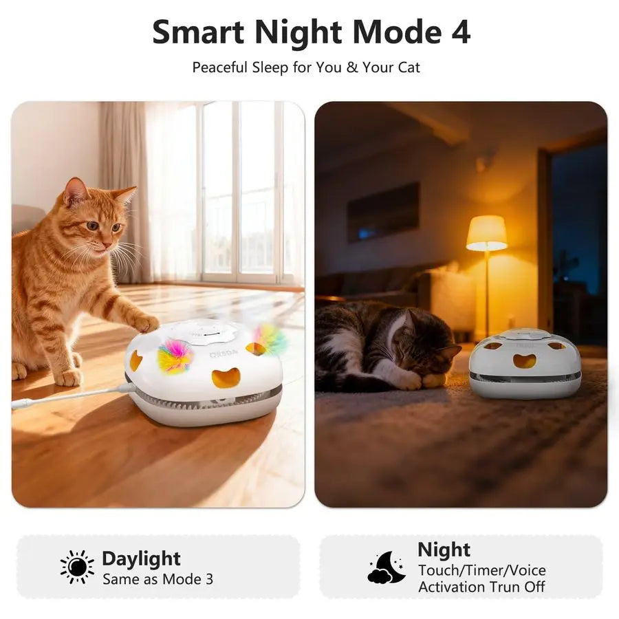 Cat Toys for Indoor Cats, 4 in 1 Interactive Automatic Kitten Adult Cat Toy Whack a Mole, Hide and Seek, Moving Magic Wand amp