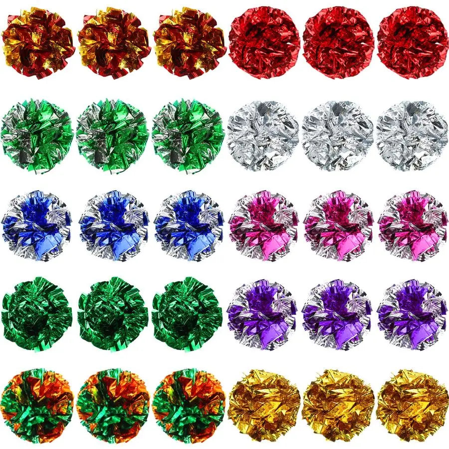 200 Pcs Polyester Film Crinkle Balls Cat Toys 2.36 Interactive Crinkle Ball, Colorful Balls Chew Toy for Cat Chase Ball Toys At