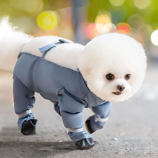 Anti-Slip Dog Paw Protector Shoes with Suspender Anti-Slip Stain Resistant Pets Dustproof Pants for Small To Medium Dogs