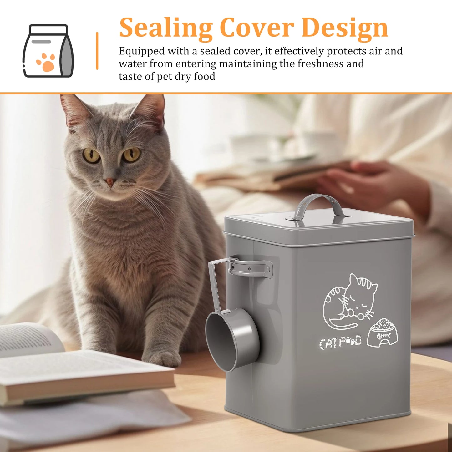Dog and Cat Food Storage Container Large Capacity Solid Pet Food Container Practical Dog Treat Holder Organizer for Home