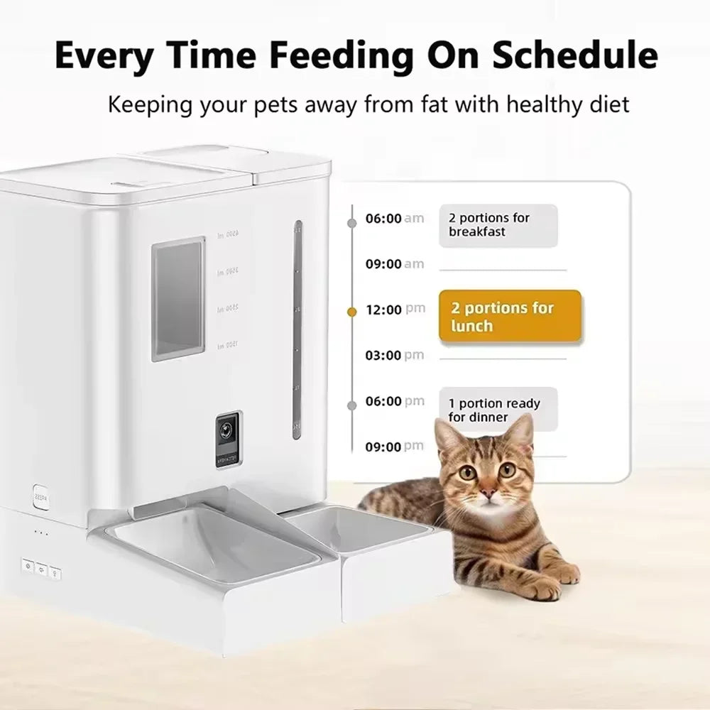 Automatic Cat Dog Feeder 2 in 1 Cat Water Fountain with Camera Smart Pet Fountain Cat Dog Feeder Pet Products