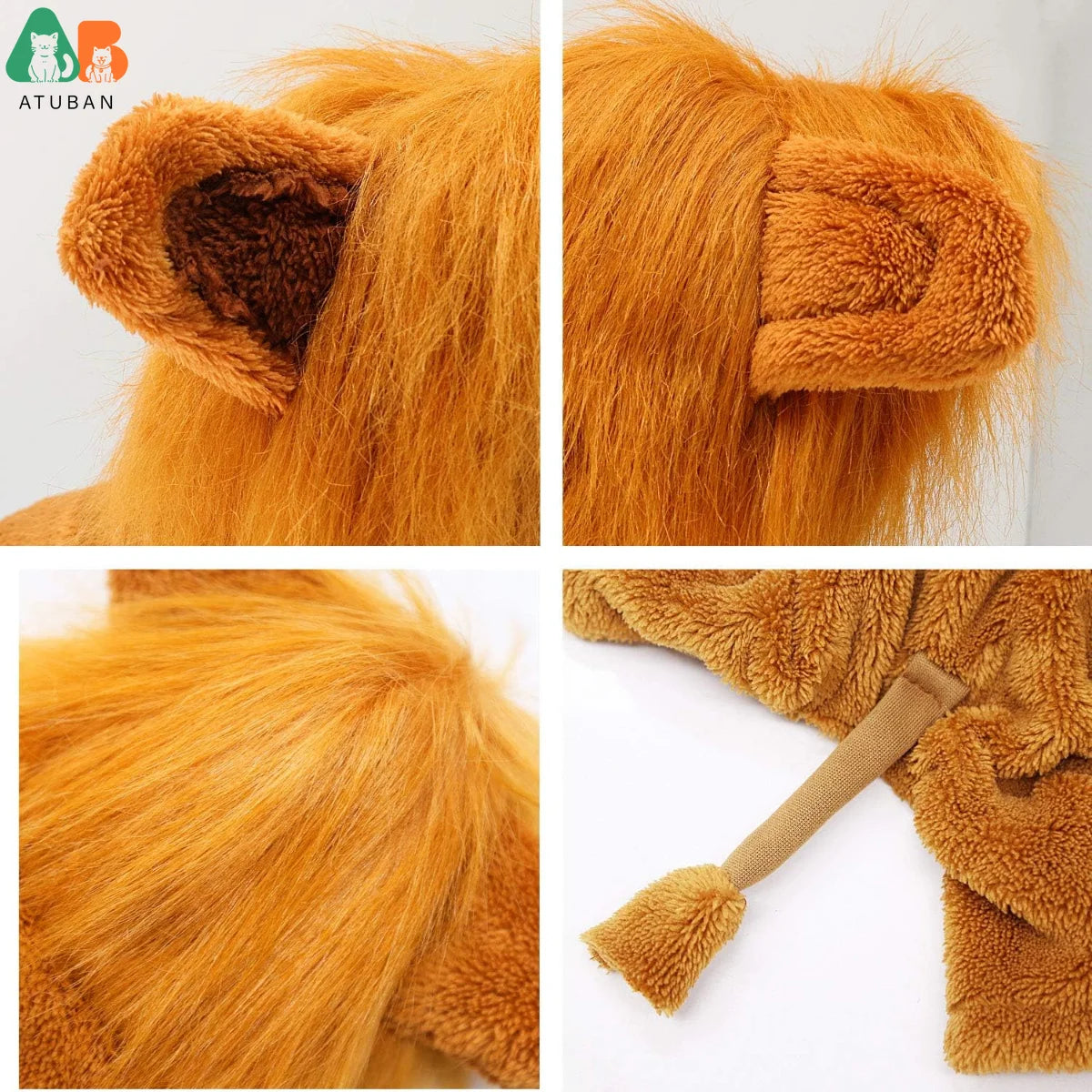 ATUBAN Dog Lion Costume Pet Clothes for Party Simulation Lion Pet Outfits,Cosplay Dress up Pet Lion Hoodie Cat Costume for Party