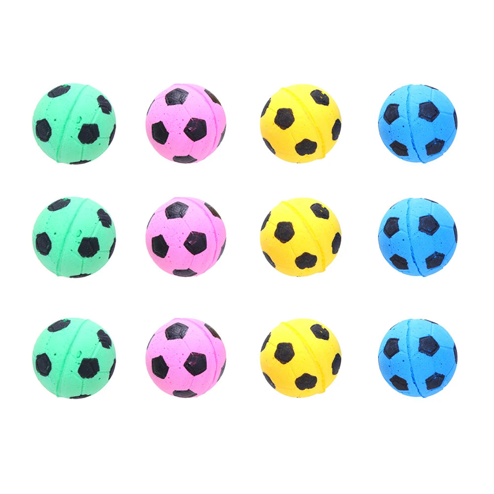 12pcs Pet Interactive Toy Ball Cut Soft Mini Dog Fumble Fetch Ball Fun Cat Teasing Balls Random Color Outdoor Entertainment Toys