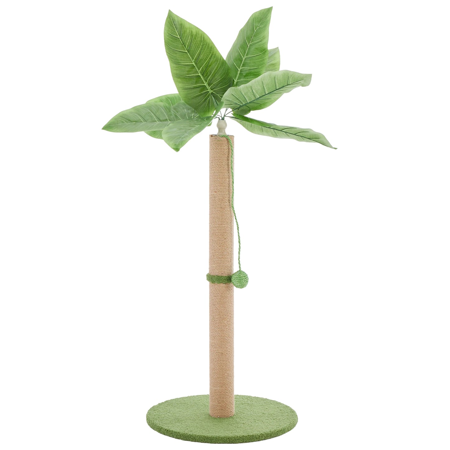 JHK 33In Tall Cat Scratching Post with Dangling Ball for Indoor Cats Palm Tree Cat Scratch Post for Kittens with Sisal Post Gree