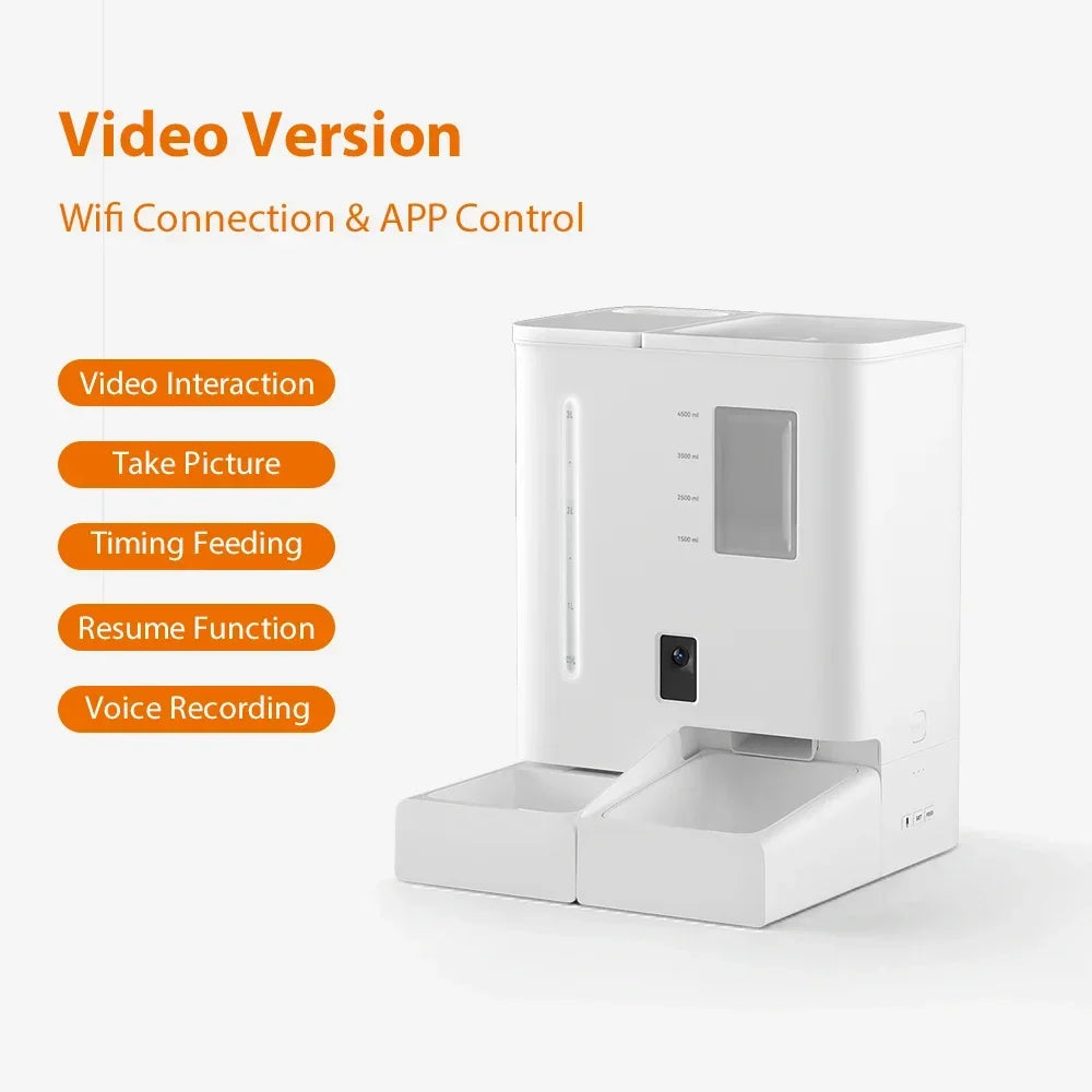 Automatic Cat Dog Feeder 2 in 1 Cat Water Fountain with Camera Smart Pet Fountain Cat Dog Feeder Pet Products