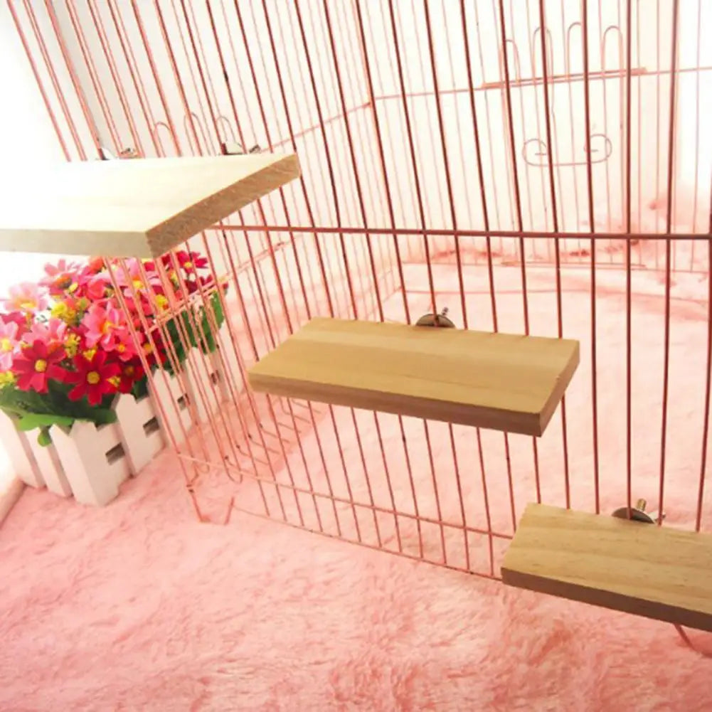 Wood Stand Platform Pet Hamster Perches Paw Grinding Springboard (L)